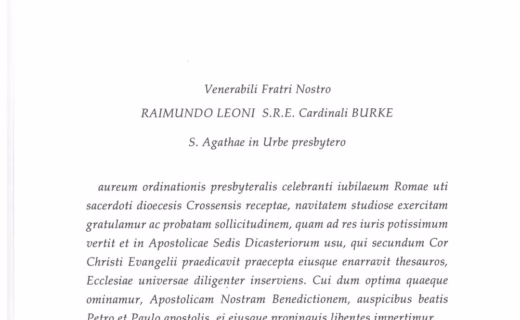 Carta de Leão XIV ao Cardeal Burke